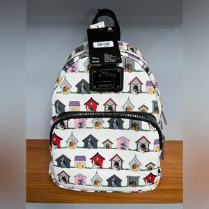 LOUNGEFLY NWT Disney Dog Houses Allover Print Mini Backpack BRAND NEW NEVER USED